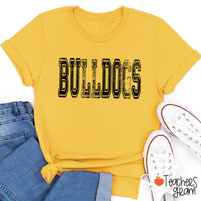 Personalized Mascot Washed And Distressed School Spirit Teacher T-Shirt