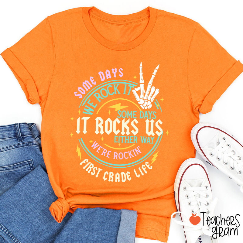 Personalized Grade Rock This School Teacher T-Shirt
