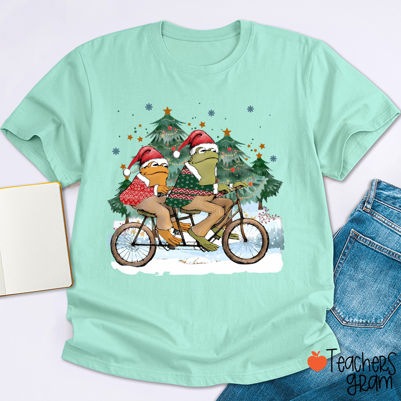 Frog And Toad Christmas Teacher T-Shirt