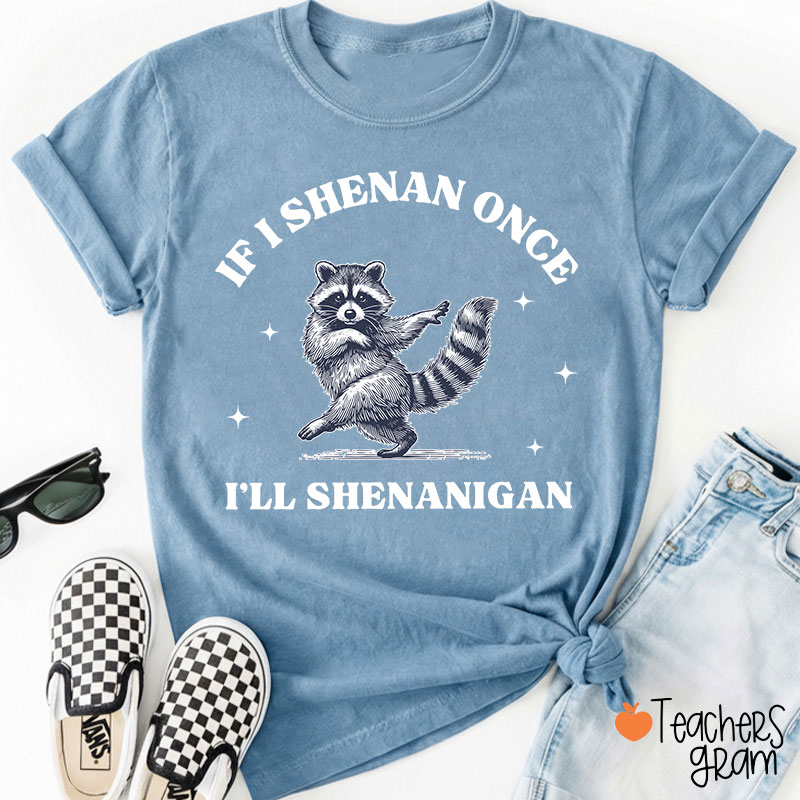 If I Shenan Once I'll Shenanigan Raccoon Teacher T-Shirt
