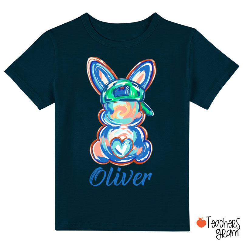 Personalized Name Watercolor Bunny Easter Class T-Shirt