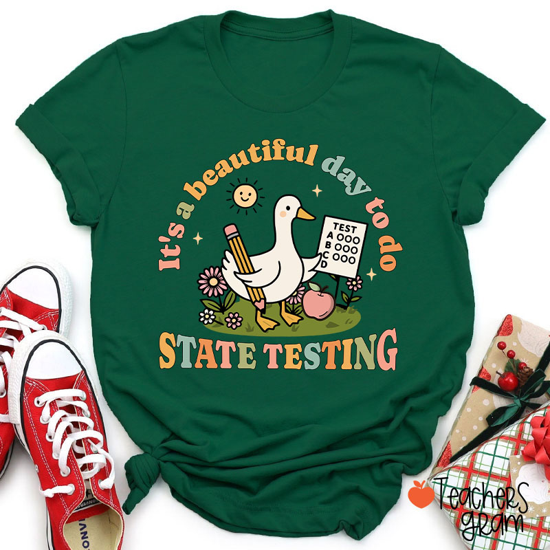 It's A Beautiful Day To Do State Testing Teacher T-Shirt
