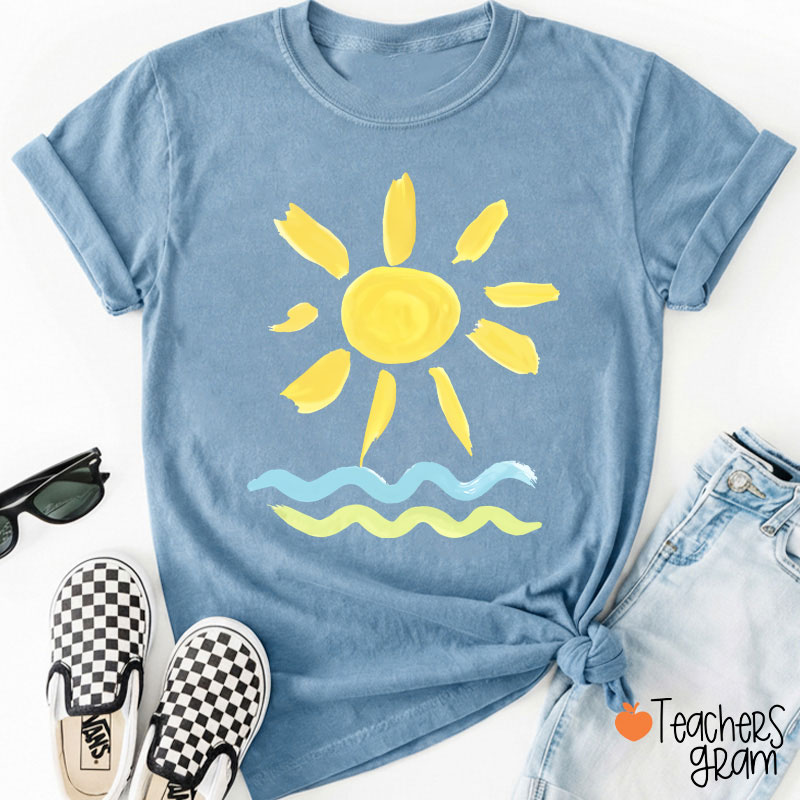 Hello Sunshine Summer Beach Teacher T-Shirt