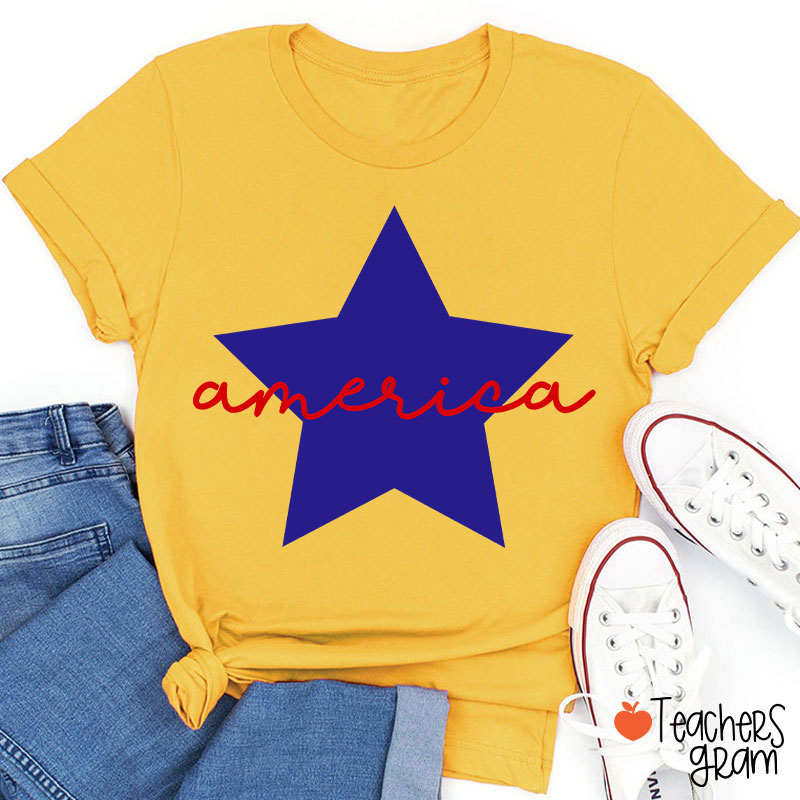America Patriotic 4th Of July Teacher T-Shirt