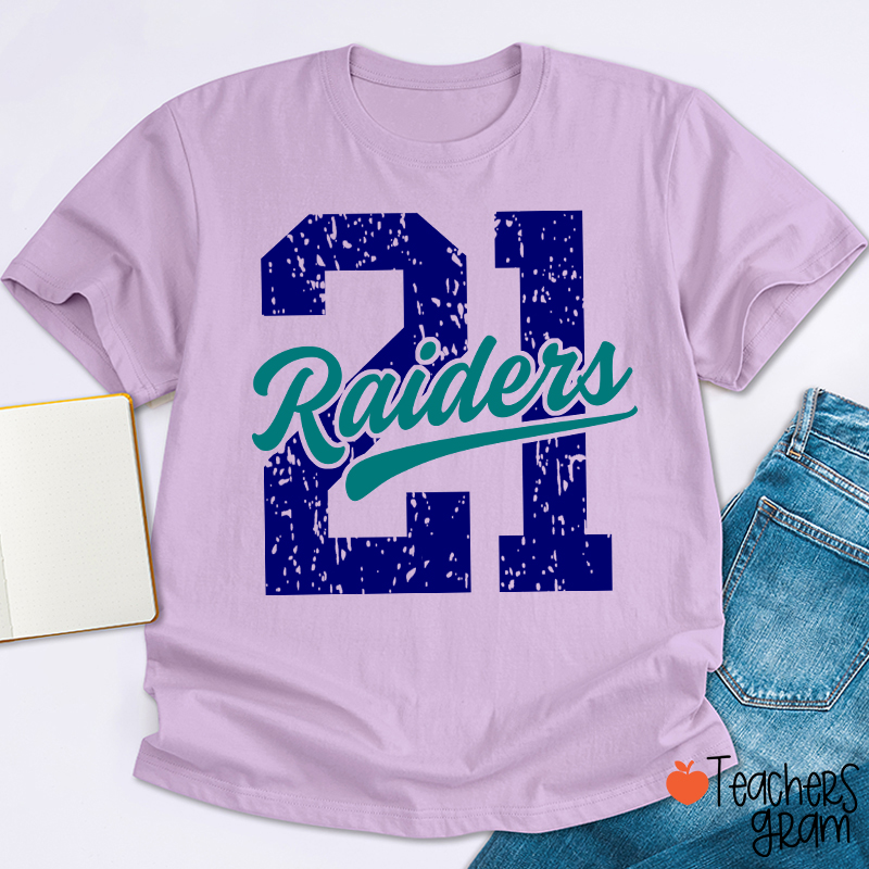 Personalized Vintage Distressed Number Team Name Mascot Teacher T-Shirt