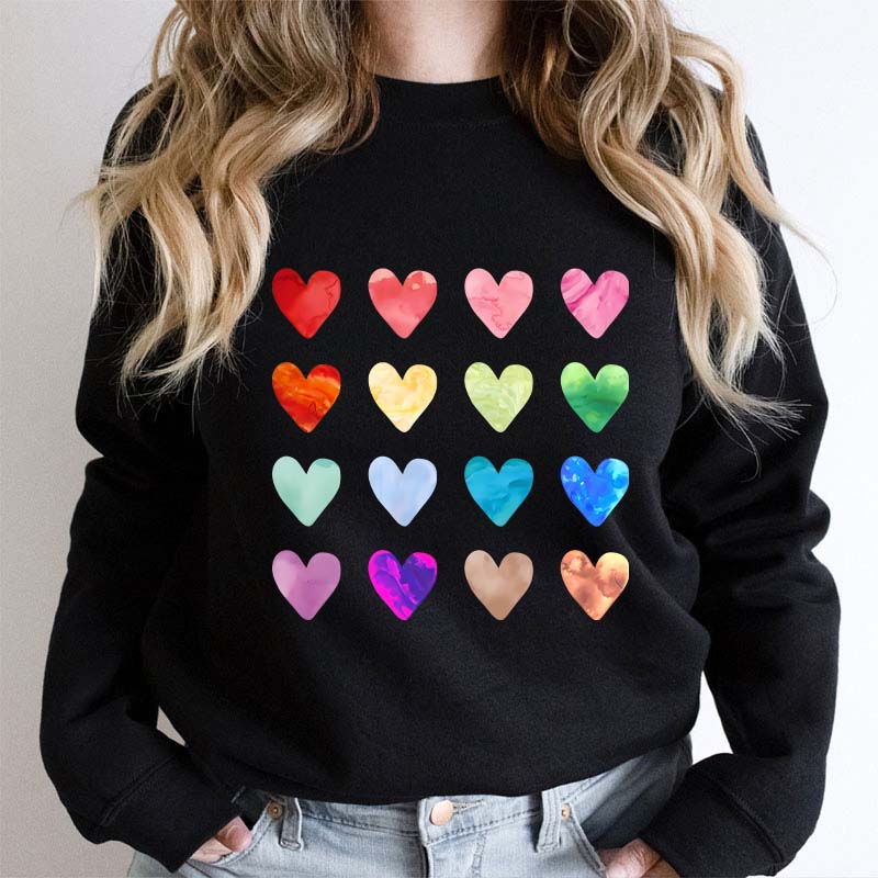 Colorful Love Combination Teacher Sweatshirt