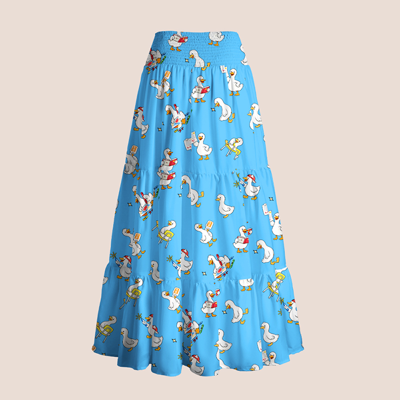 Cute Goose Teacher Tiered Skirt