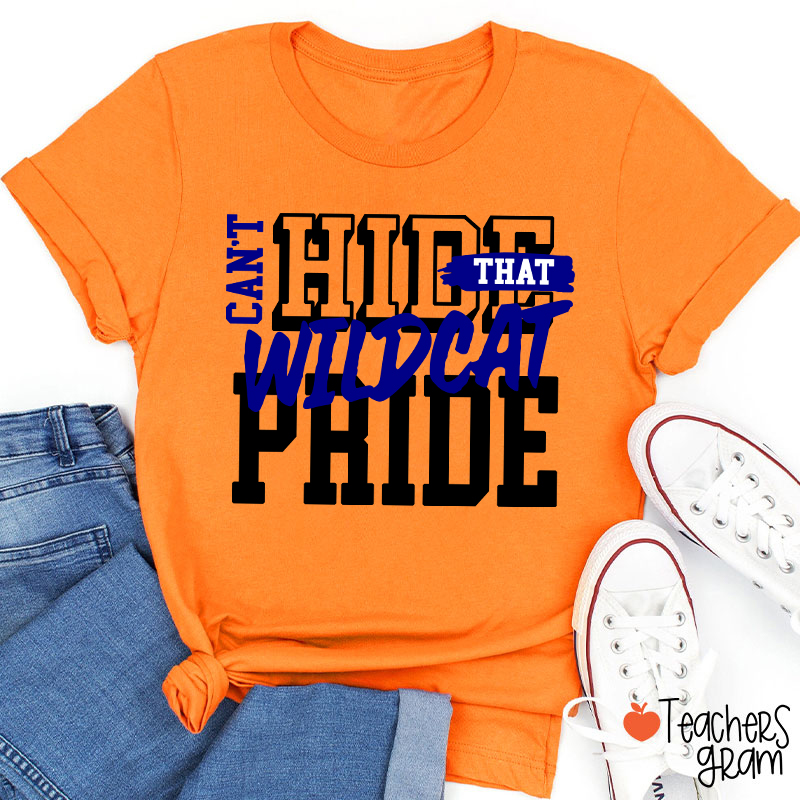 Personalized Can't Hide That Warrior Pride Bold Color Block Text Graphic Teacher T‑Shirt