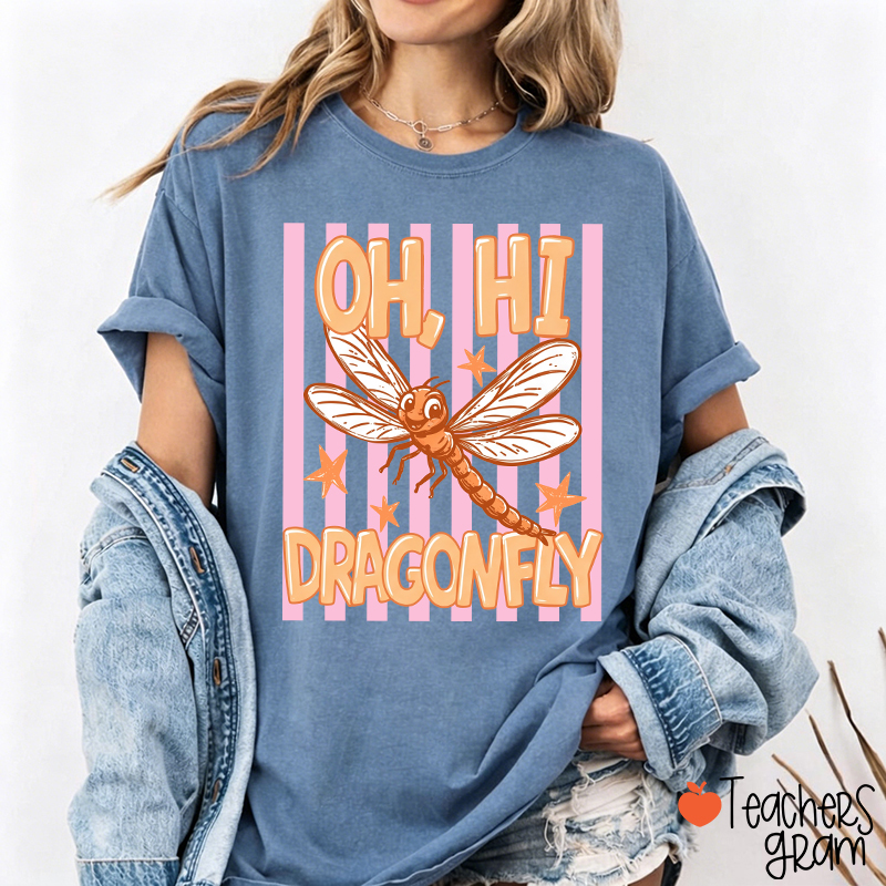 Personalized Retro Cute Animal Striped Frame Teacher T-Shirt