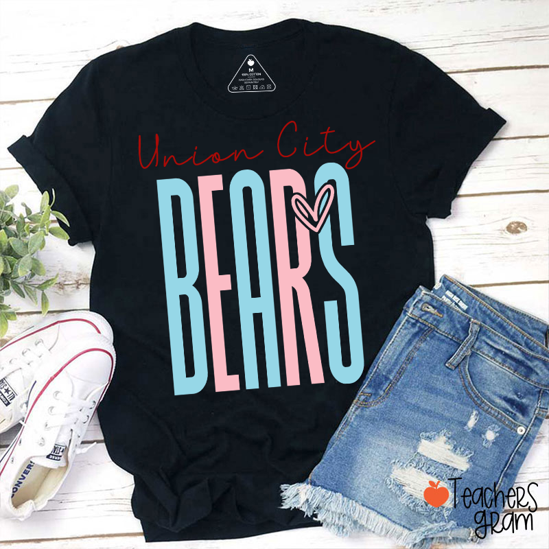 Personalized Mascot Heart Teacher T-Shirt