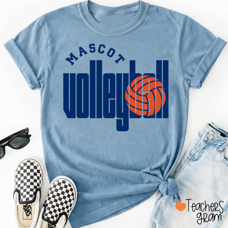 Personalized Mascot Volleyball Retro Game Day Teacher T-Shirt