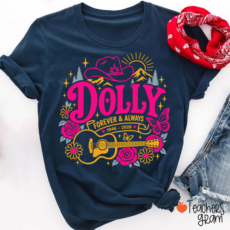Dolly Forever Always Western Floral Teacher T‑Shirt