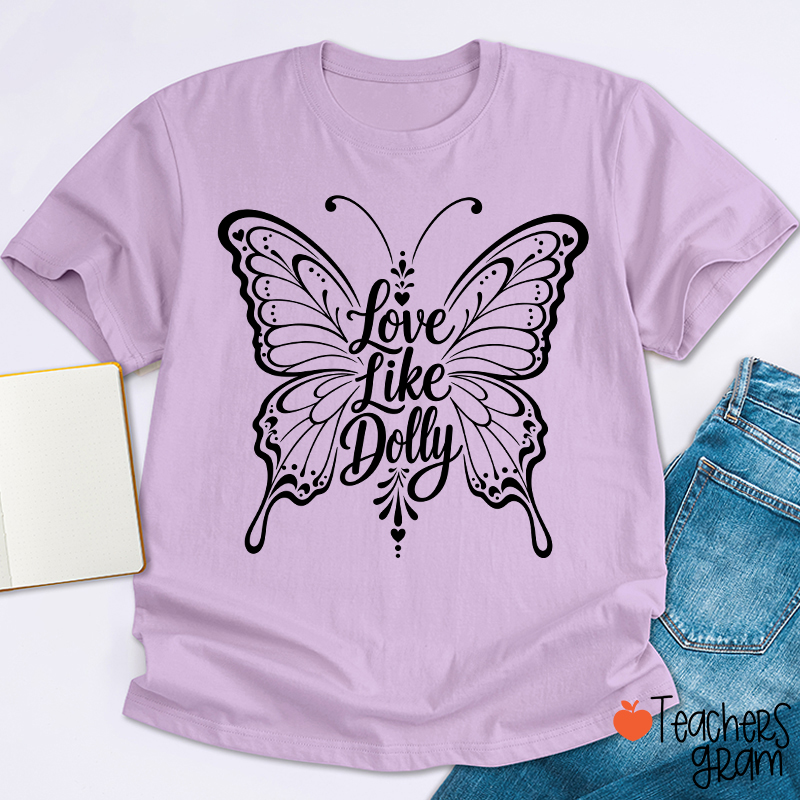 Love Ornate Lace Butterfly Teacher T-Shirt