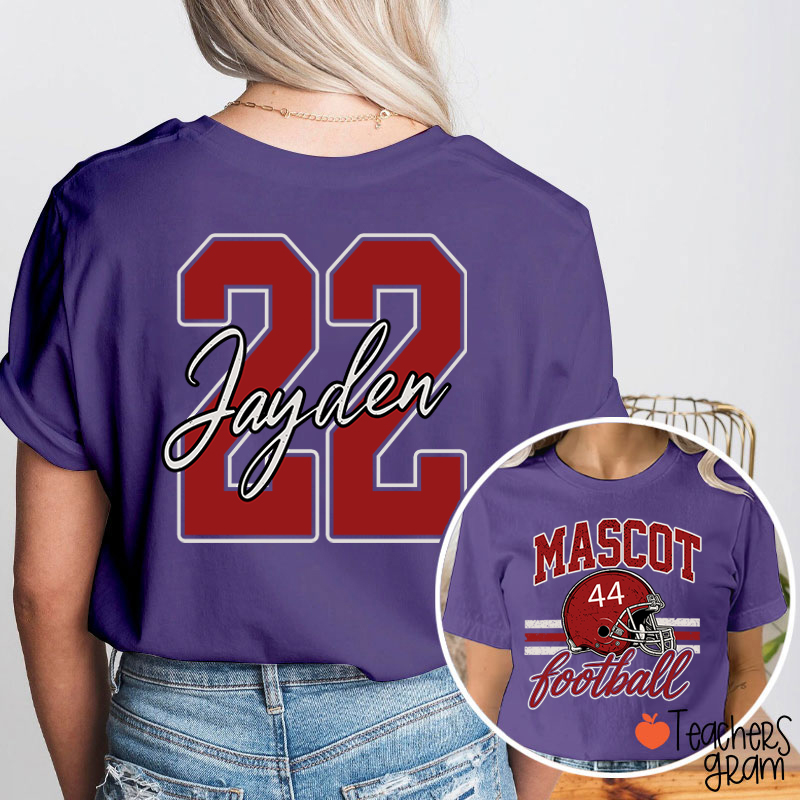 Personalized Mascot Football Game Day Teacher Two Sided T-Shirt