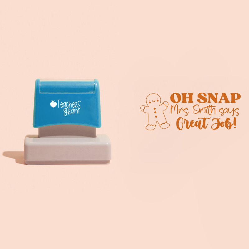 Personalized Name Oh Snap Great Job Teacher Rectangle Stamp