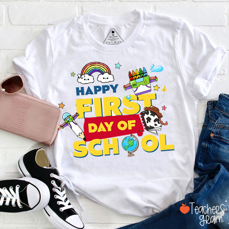 Rainbow Crayon Planet Quote Teacher T-Shirt