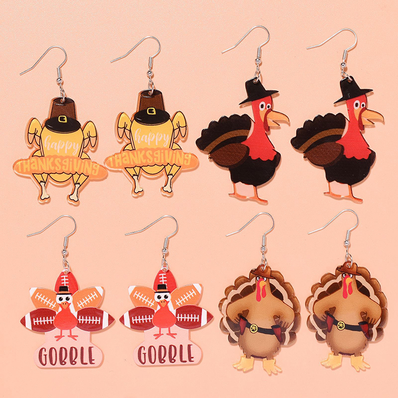 Thanksgiving Turkey Acrylic Earrings