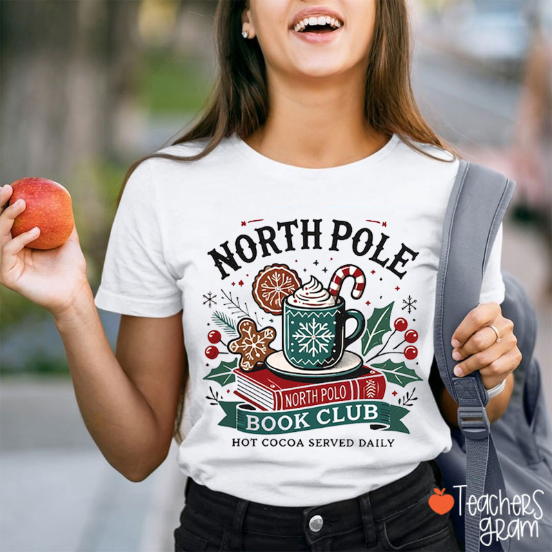 Retro Christmas Books Teacher T-Shirt