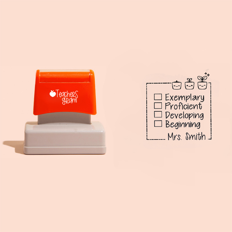 Personalized Name Grading Teacher Rectangle Stamp