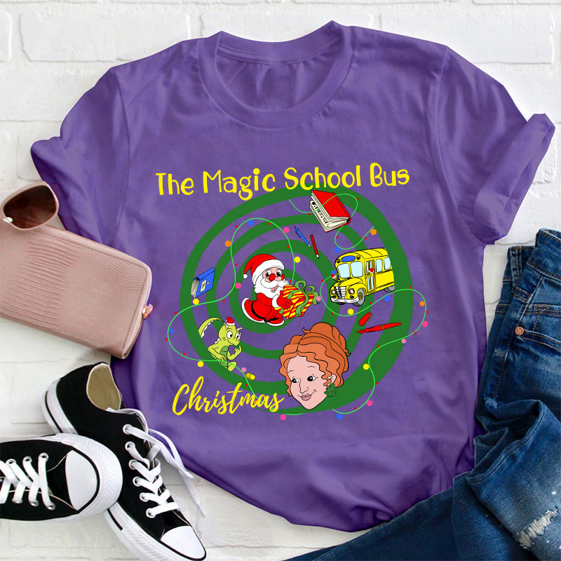 The Magic School Bus Christmas Teacher T-Shirt