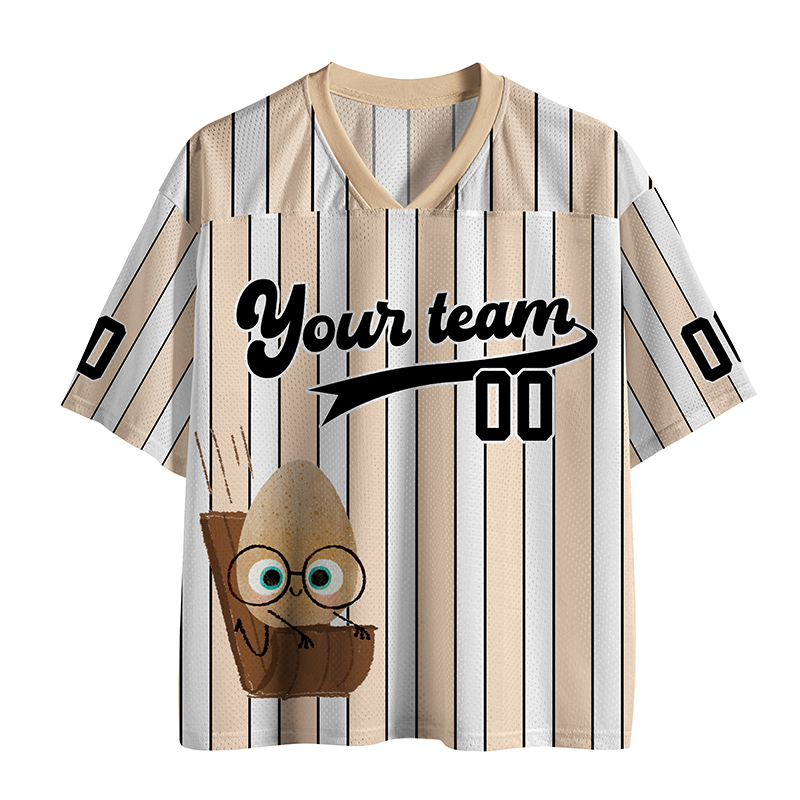 Personalized Team Name And Number Egg With Glasses Teacher Mesh Jersey