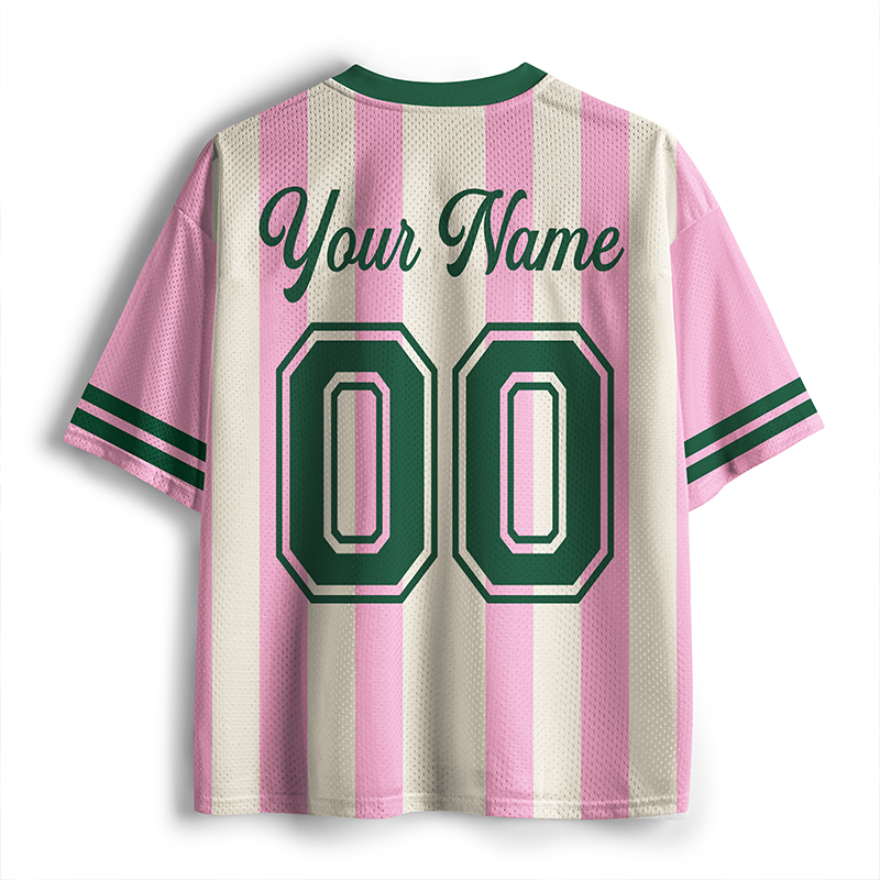 Personalized Mascot Name And School Name Stripe Teacher Mesh Jersey