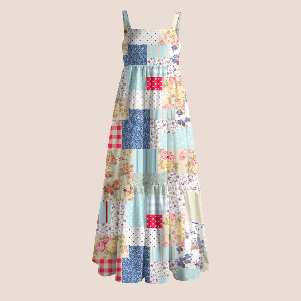 Vintage Patchwork Floral Teacher Slip Dress