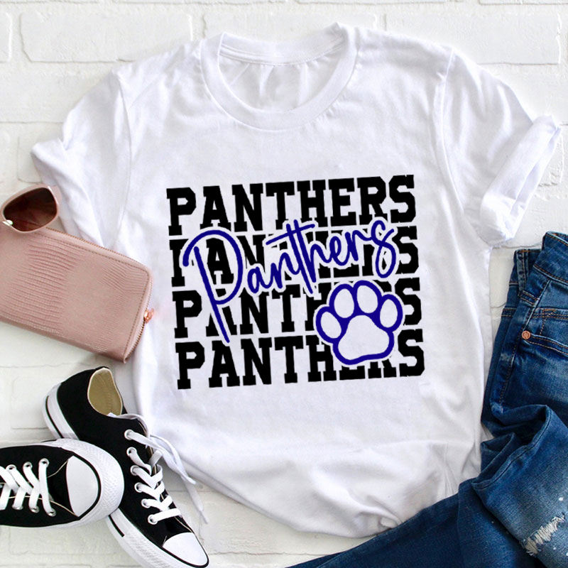 Personalized School Mascot Double Layer Design Cute Icon Teacher T-Shirt