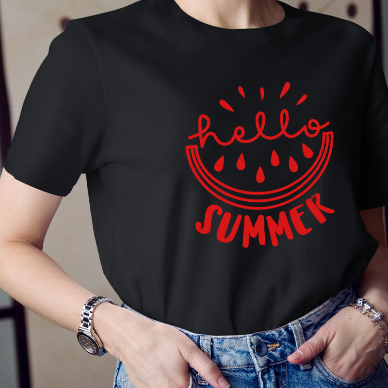 Watermelon Hello Summer Teacher T-Shirt