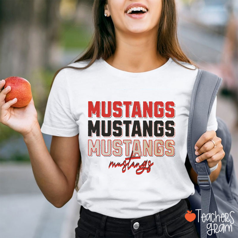 Personalized Mascot And Name Stacked Sport Spirit Teacher T-Shirt