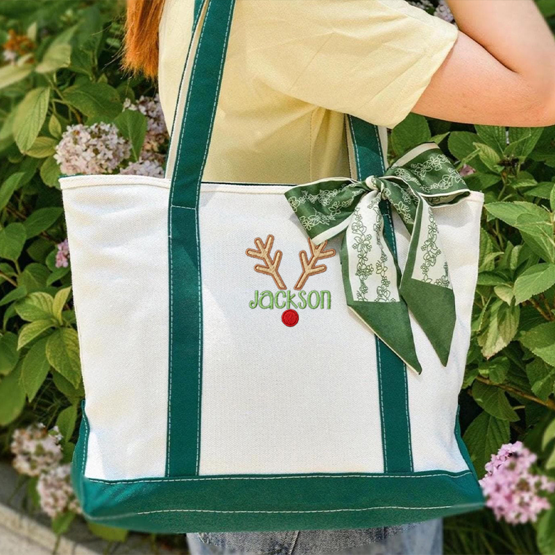 Personalized Name Funny Elk Teacher Canvas Tote Bag