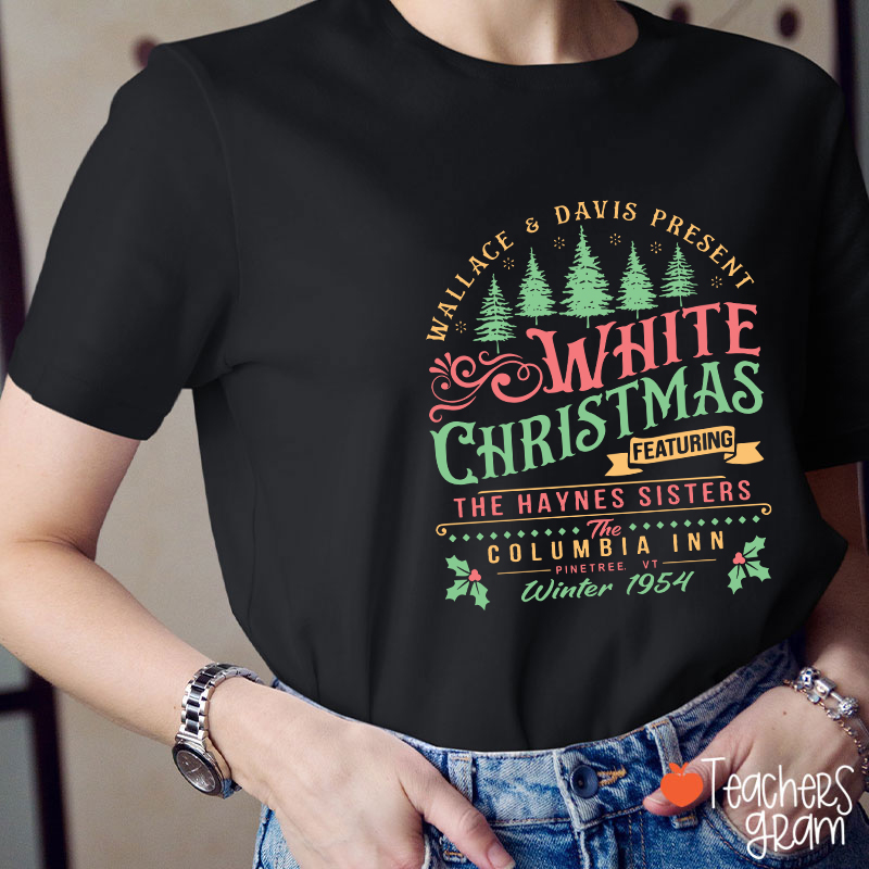 White Christmas Teacher T-Shirt