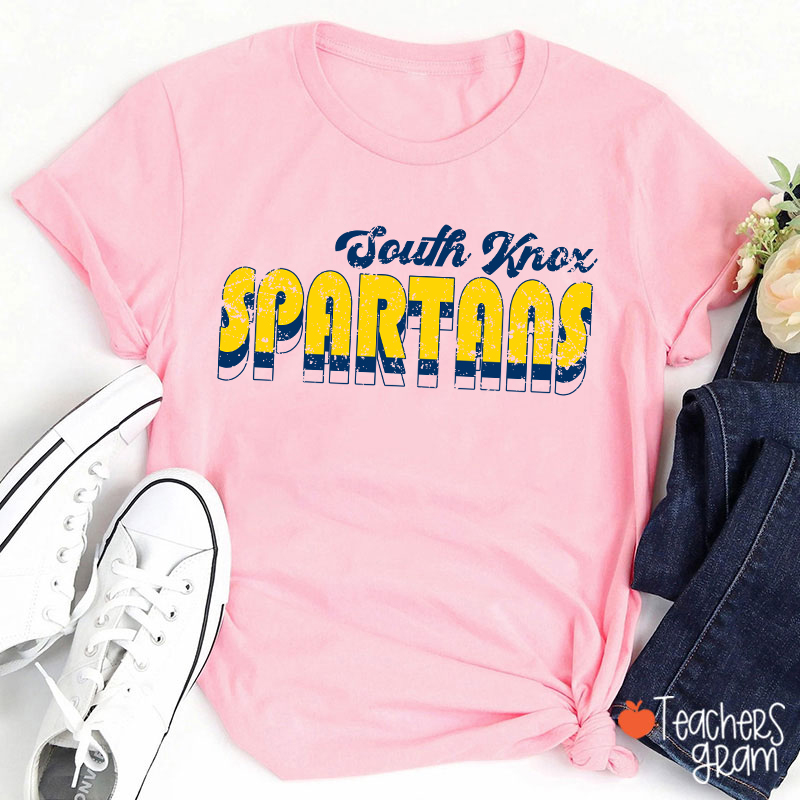 Personalized Mascot And School Name Distressed Retro Spirit Teacher T-Shirt