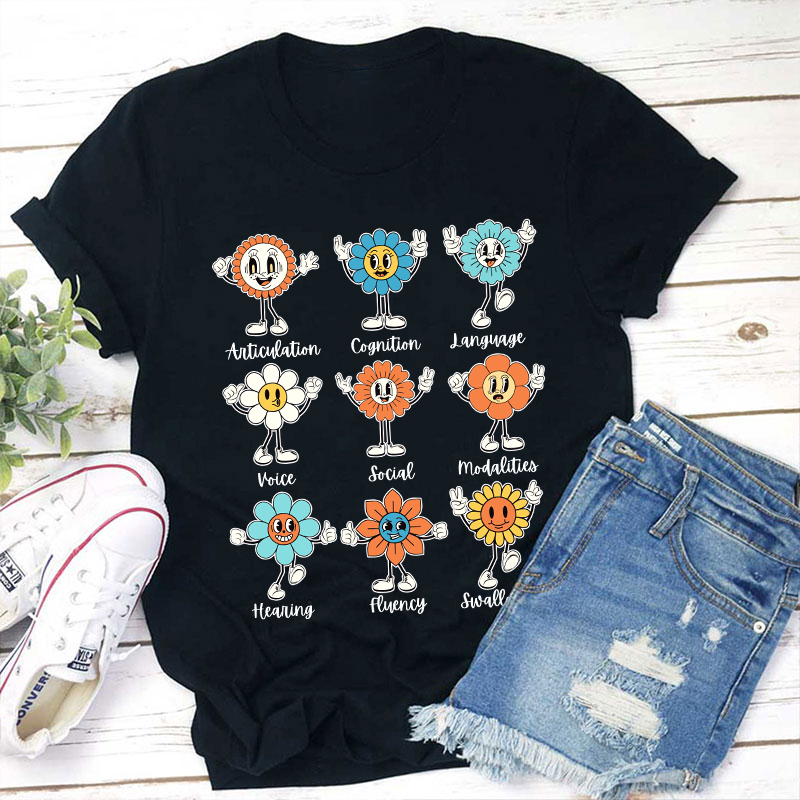 Cognition Language Voice Social Flower Teacher T-Shirt