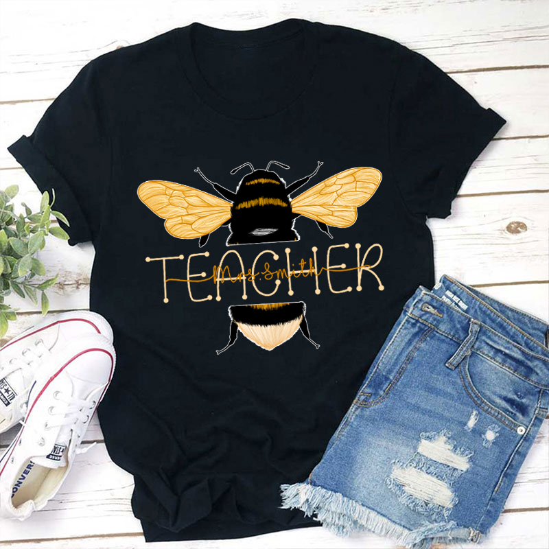 Personalized Name Bee Kind Teacher T-Shirt