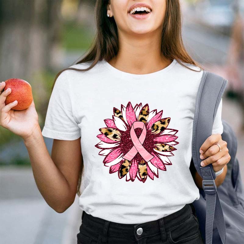 Sunflower Ribbon Awareness Teacher T-Shirt