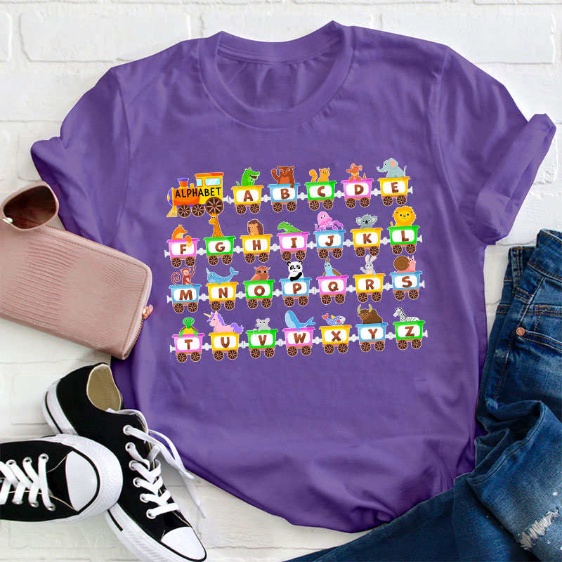 Alphabet Animal Train Teacher T-Shirt