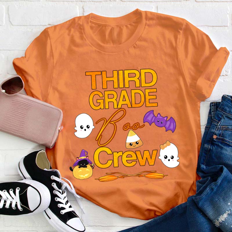 Personalized Grade Boo Crew Teacher T-Shirt