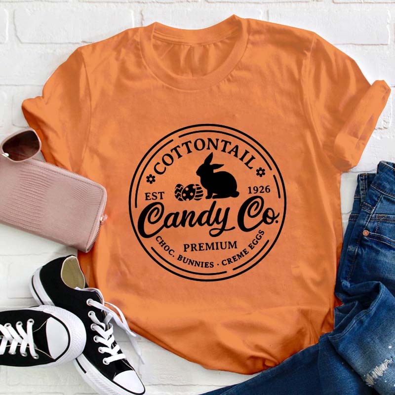 Cottontail Candy Company Easter Teacher T-Shirt