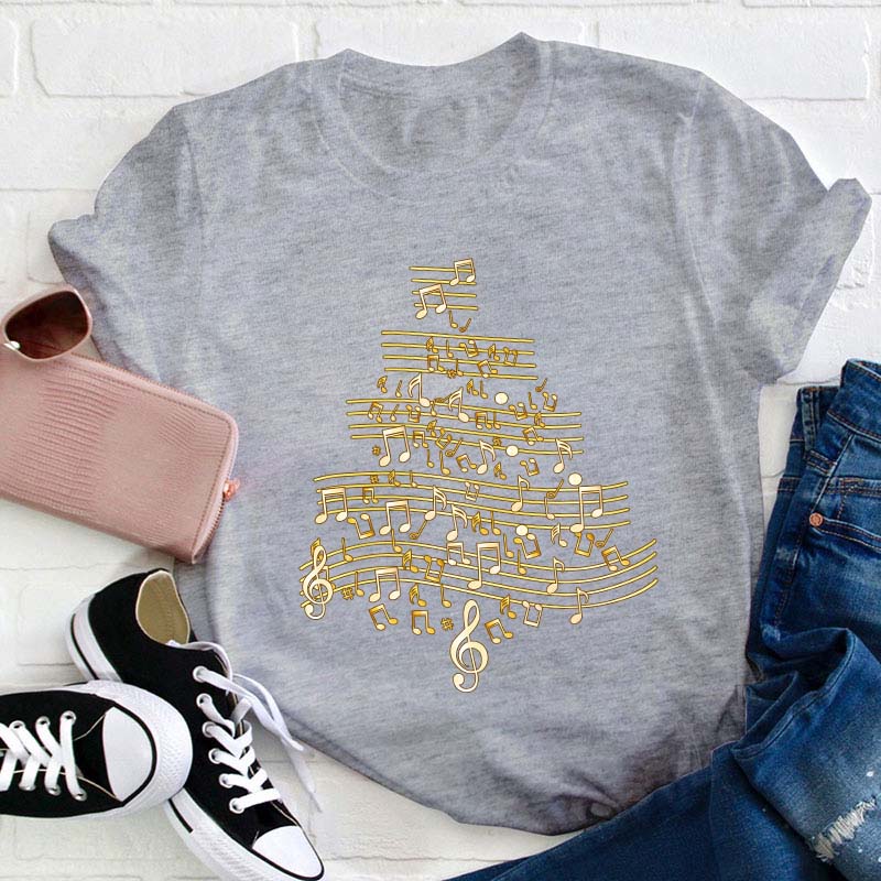 Musical Note Tree Teacher T-Shirt