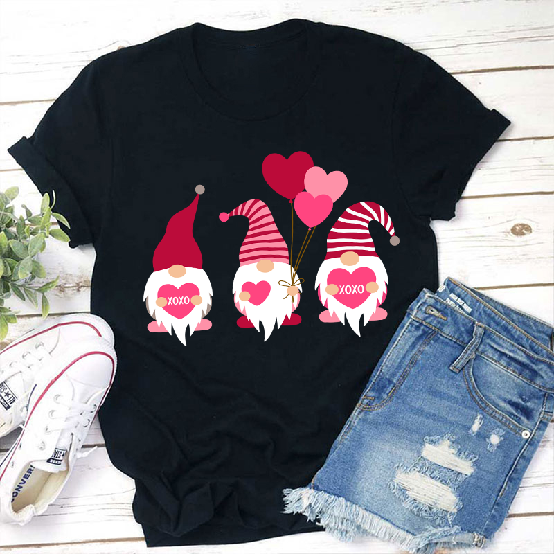 Gnome Valentine XOXO Teacher T-Shirt