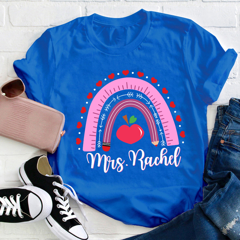 Personalized Name Valentines Teacher Day Teacher T-Shirt