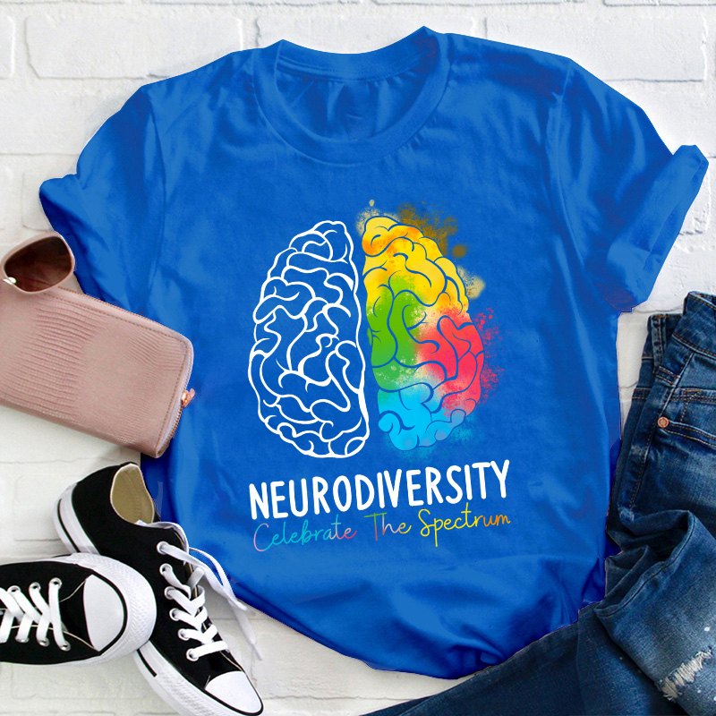 Neurodiversity Celebrate The Spectrum Teacher T-Shirt
