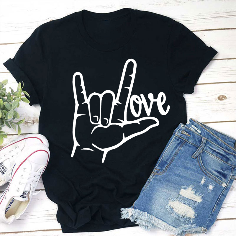 Peace Sign Love Teacher T-Shirt