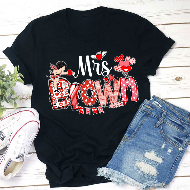 Personalized Valentine Cute Teacher T-Shirt