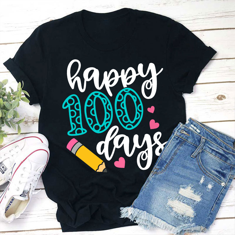 Happy 100 Days Teacher T-Shirt Sale-Teachersgram
