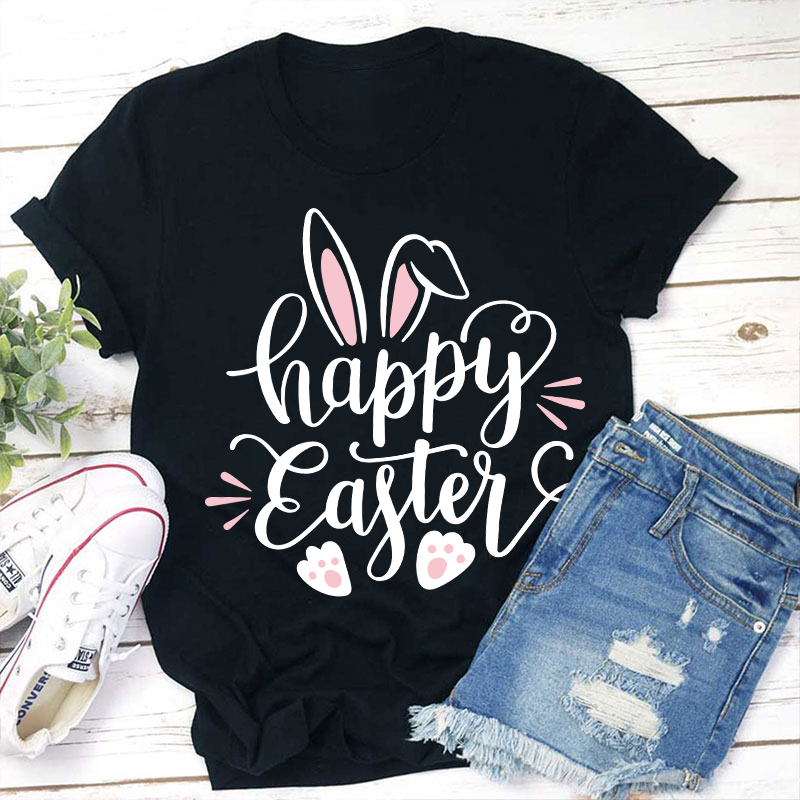 Happy Easter Bunny Teacher T-Shirt Sale-Teachersgram