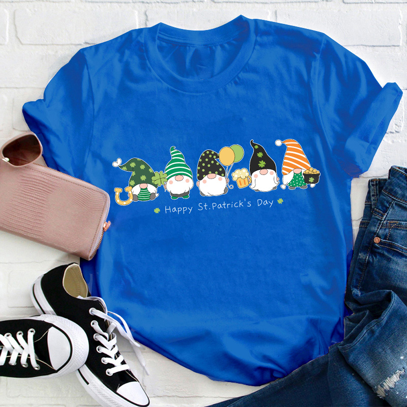 St Patricks Day Gnomes Teacher T-Shirt