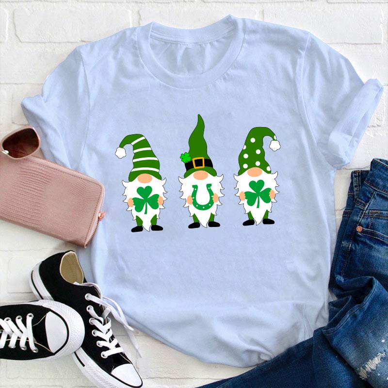 St Patricks Day Gnome Teacher T-Shirt