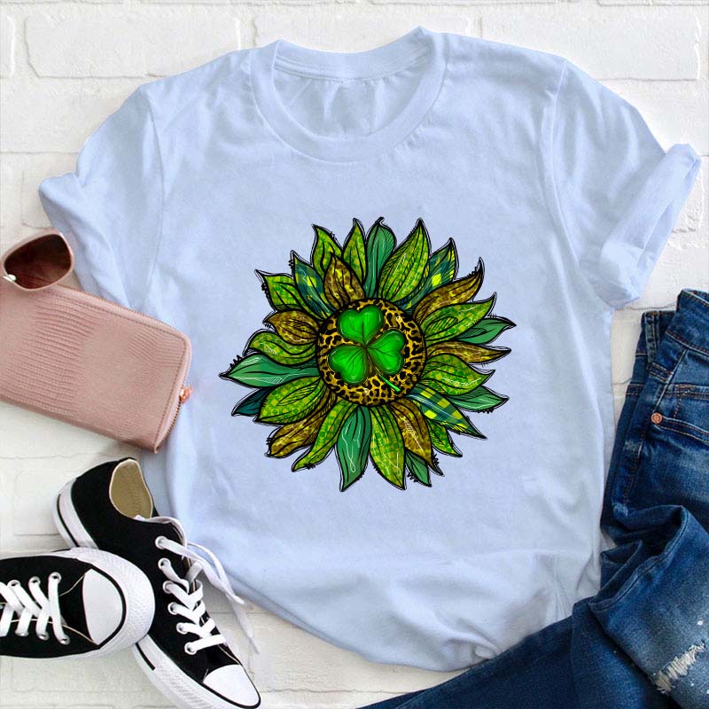 Patricks Day Sunflower Teacher T-Shirt